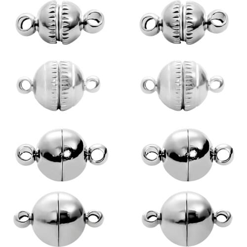 Mix 21Style 2Sets Strong Magnetic Clasps Fit Necklace Rhodium End Clasp Connectors Component for Making Leather Bracelet Jewelry