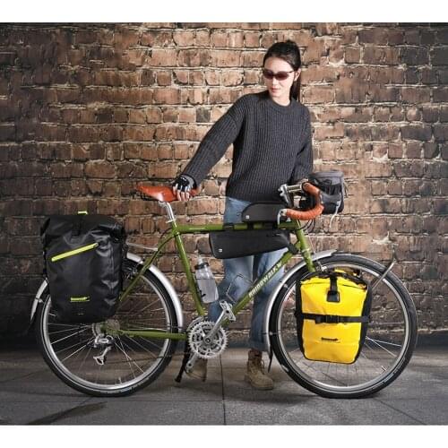 Rhinowalk 2 Pcs 20L Waterproof Bike Bags Multifunction MTB Road Bicycle Pannier Rear Rack Bag Shoulder Bag Cycling Travel Bag