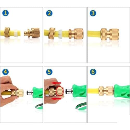 3/4 inch Male Female Thread Quick Connector Copper Garden Water Faucet Connection Parts Car Washing Pipe Fittings