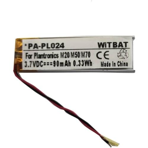 3.7V 85mAh Battery for Plantronics M20 M50 M70 M90 Bluetooth headset battery Li-Polymer Rechargeable Accumulator Replaceable