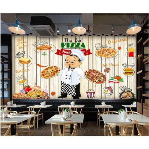 Custom mural 3d photo wallpaper European and American wooden pizzeria background home decor living room wallpaper for walls 3d
