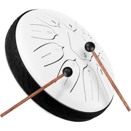 Tongue Drum D Tune Mini 6 Inch 11 Tone Handheld Tank Drum Percussion Instrument Yoga Meditation Beginner Music Lovers Gift