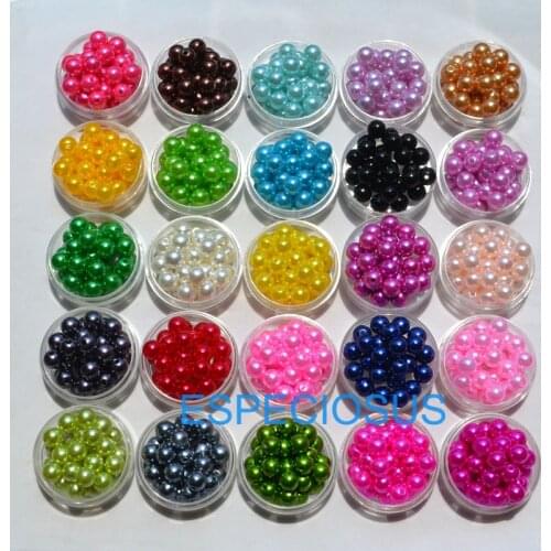 100 pcs DIY Jewelry Accessory 25 Different Color 10MM Round Shape Acrylic Imitation Pearl Round Beads Bracelet Making Findings