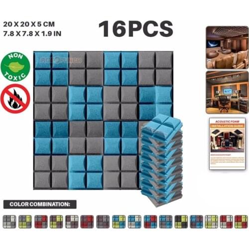 Arrowzoom 20 * 20 * 5 cm (7.8 * 7.8 * 1.9 in) Hemisphere Grid Acoustic Foam Studio Tile Panel Sound Treatment 16 pcs Pack KK1040