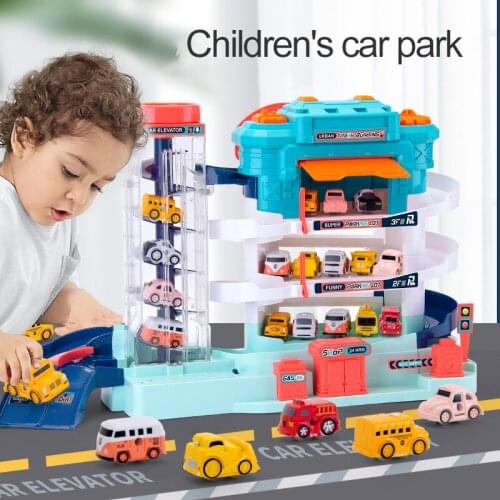 Car Building Parking Lot Childrens Light, Sound, Electric multi-storey Lifting Track Boy Toys Holiday Gifts