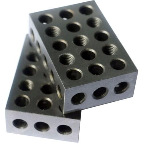 23 Holes Precision 25-50-75MM Block 1pair (2pcs), Parallel Clamping Block Group, Steel Block 23-Hole 1-2-3" Block Gauge