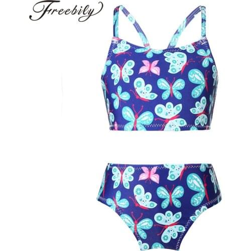 Kids Bikini Swimwear Set Horse Printed Swimsuits Girls Swimming Bathing Suit Summer Tankini Two Piece for Little Girl Swimsuits