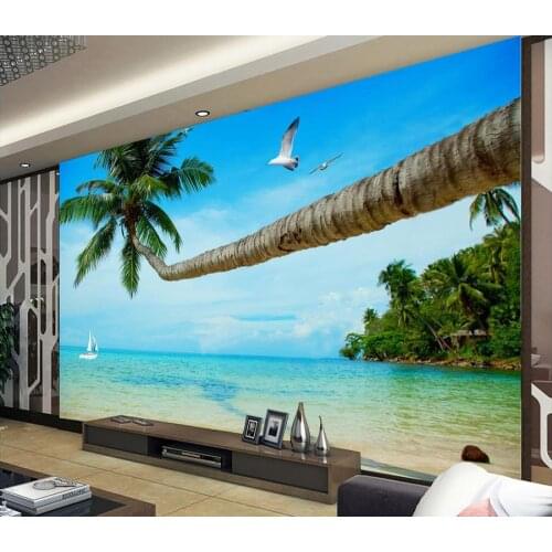 Home Decoration 3d customized wallpaper Maldives seaside landscape TV wall murals photo 3d wallpaper
