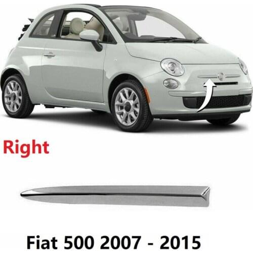 Chrome Car Front Right Bumper Upper Trim Moulding Styling Mouldings for Fiat 500 2007-2015 735455042