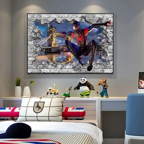 Marvel Anime Spiderman Poster Avengers Superhero Captain America Superman Family Wall Art Gift Ideas Boy Girl Home Decor