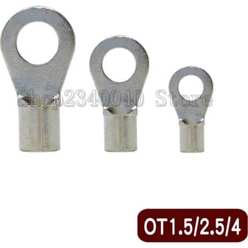 OT Electrical Wiring Terminal Lug Connector Cold Press Cable Ring Terminal Round OT1.5 OT2.5 OT4.0 cable wire connector crimp