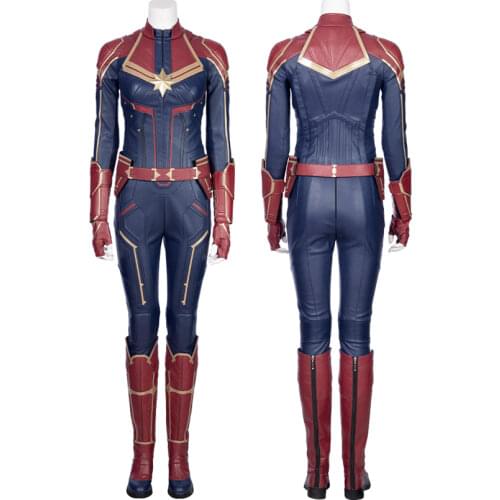 Movie Captain Lady Cosplay Costume Superheroine Carol Danvers Role Playing Clothing Carnival Masquerade Outfit With Boots