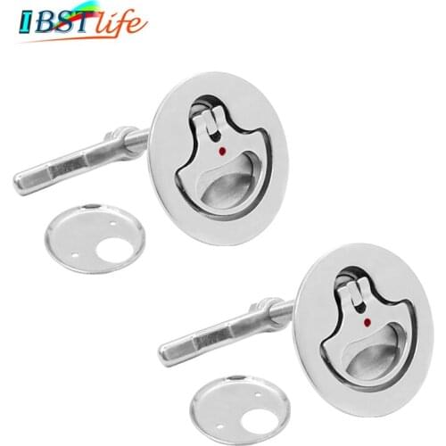 2PCS Marine Grade SS316 Cam Latch Flush Pull Hatch Deck Latch Lift Handle with Back Plate Boat Hardware Accessories
