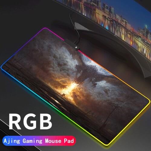 Anime Dragon Mouse Pad Design White RGB Gamer Mouse Carpet Mousepad LED Gaming Accessories for Pc Desk Support DIY