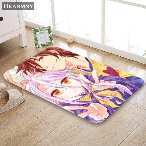 Nice No Game No Life Doormat Outdoor Floor Mat Home Creative Mat Super Soft Absorbent Bathroom Door Entrance Mat 40X60cm,50x80cm