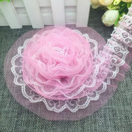 5 Yards 40mm Organza Lace Gathered Pleated Sewing Trim Pick Colors #LS41