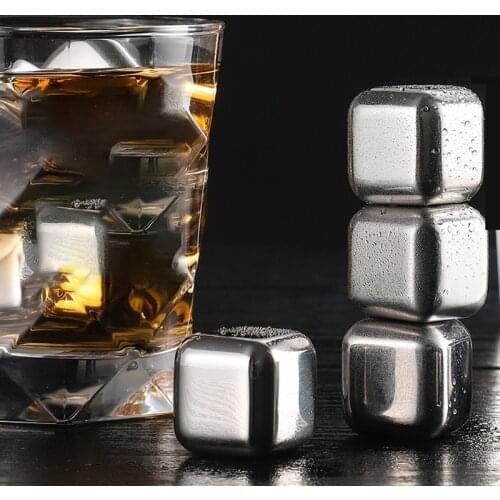 YOMDID Stainless Steel Ice Cubes Creative Ice Grains Non-melting Chilling Stones For Whiskey Wine Drinking Water Kitchen Barware