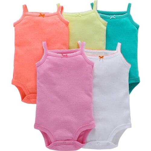 5 Pcs Rompers Bodysuit Baby Girl Clothes Newborn Boys Quilt Infant Short-sleeved Jumpsuit Summer Clothes For Newbies Baby Clothe