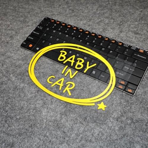 LuLuSticker #010 20x13cm Baby in Car Creative Cute Car Safety Warning Mark Reflective Sticker Waterproof Vehicle Stickers Decals