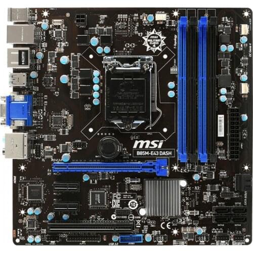 B85M-E43 DASH For MSI LGA 1150 Intel B85 DDR3 Computer Motherboard USB3.0 PCI-E3.0 SATA3 64G Micro-ATX Desktop Used Motherboard