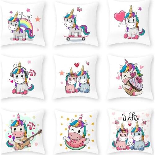 Cute Unicorn Pillow Case Decorative 18X18 inch Pillowcase Pillow Protector Cushion Prefect Unicorn Gifts For Girls