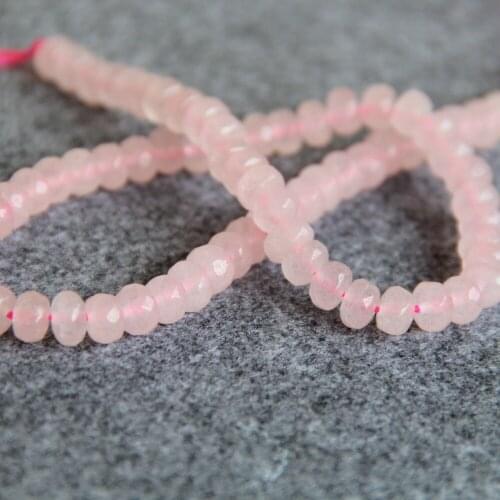 Min Order1) 5*8mm New Faceted Pink Chalcedony Beads Round DIY Bead Stone Accessory Parts 15inch Jewelry Making Design Wholesale