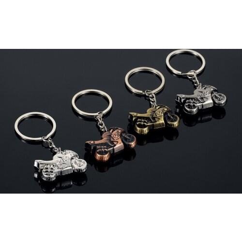 Fashion Key Ring Metal Key Chain Keychain Jewelry Antique Motorcycle Motorcross Pendant