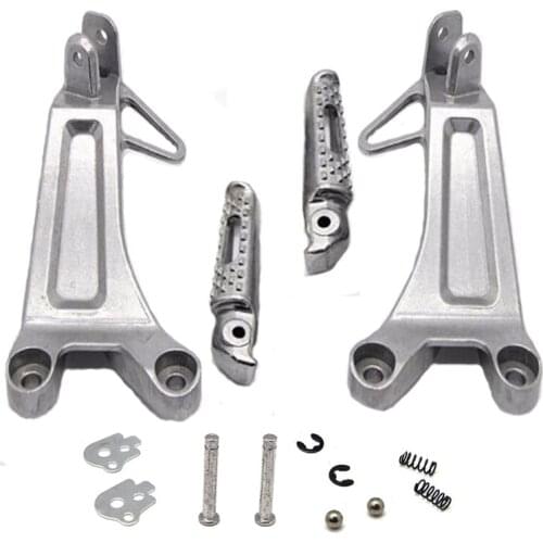 Motorcycle Silver Rear Passenger Foot Pegs Bracket Fit For Honda CBR600RR 2003-2004