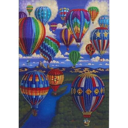 Mosaic Part Drill Special Shaped DIY Hot Air Balloon Crystal Rhinestones Picture 5D Diamond Painting Craft Poster Home Wall Deco