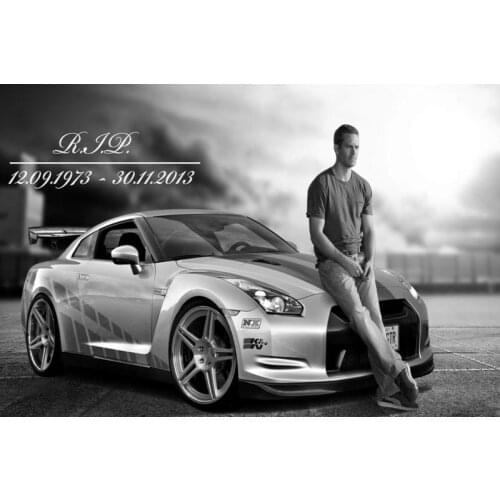 Novelty Print Your Own Picture On Room Wall Poster Fast & Furious Paul Walker And Car Poster Canvas Silk By 27x40cm