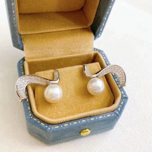 New Hot 925 Sterling Silver Earrings Findings Mountings Settings Jewelry Parts Fittings for Coral Jade Agate Beads Crystal