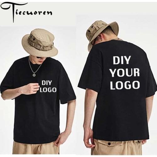 Wholesale customized logo Print T shirts half sleeve homme tees Drop Shipping men clothing DIY your Logo Harajuku cotton tshirts