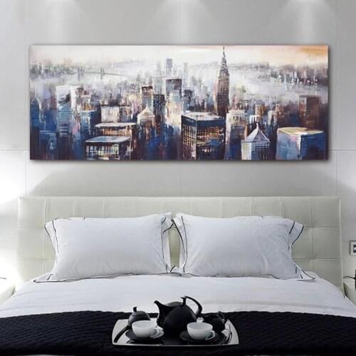 Canvas Poster City Abstract Canvas Painting Wall Art Pictures for Living Room Bedroom Bedside Modern Decorative Painting