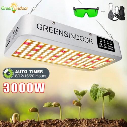 3000W Phytolamp Auto Timer LED Grow Light Full Spectrum Daisy Chain Cultivation Lamp For Greenhouse Plant Seedling With Glasses