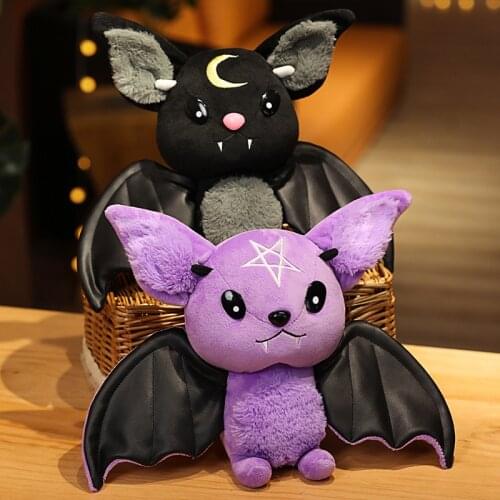 Dark Series Plush Bat Toy Pentacle Moon Bat Doll Stuffed Gothic Rock Style Bag Halloween Plush Kids Toy Home Decor