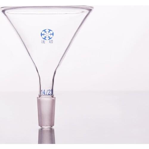 Triangle funnel,Diameter 75mm,Joint 14/23,Triangle feeding funnel,Thick-walled triangular funnel with external ground joint