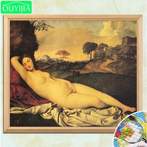 World Famous Painting "Sleeping Venus" 5D DIY Diamond Painting Square Diamond Embroidery Rhinestones Mosaic Decoration Picture