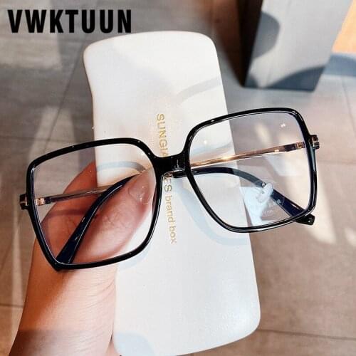 VWKTUUN TR90 Eyeglasses Frame Women Men Big Anti Blue Light Glasses Square Optical Glasses Frames Transparent Bluelight Glasses