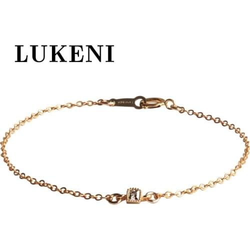 Ladies Bracelet Art Simple Square Zircon 14k Filled Gold Bracelet Valentines Day Lover Gift for Girlfriend Romantic Jewelry