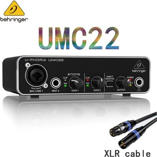 BEHRINGER umc22 audio Headphone Amplifier sound card audio interface studio recording livestreaming