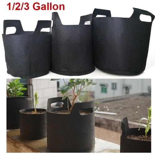 1/2/3 Gallon 3Gal Grow Bags black Pots Garden Fabric Plant Vegetable Flower Planter DIY Growing bag gardenig tools T1