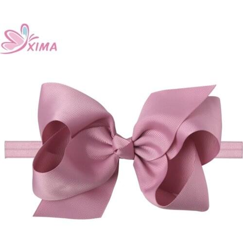 1Piece 6'' Hair Bows with Soft Headband Kids Hair Bands Grosgrain Ribbon Bows Girls Hair Accessories Kids Headband