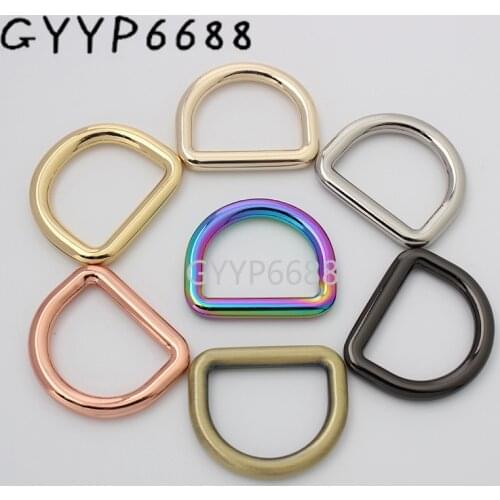 10-30-100pcs 7 colors 5.0*34*25mm 1'' inner rainbow rose gold closed d ring for chain purse backpack hardware