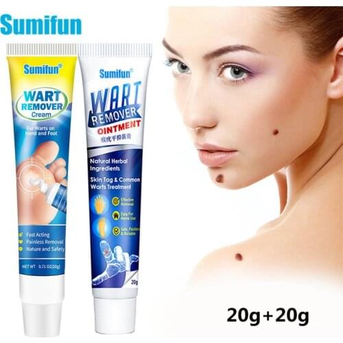 2pcs Wart Remover Ointment Genital Herpes Face Neck Body Mole Skin Tag Remover Antibacterial Dark Spot Treatment Cream 20g+20g