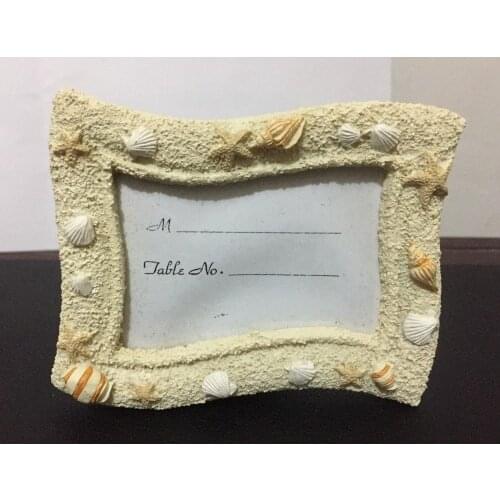 20 Pcs/lot) Beach themed Wedding souvenir of Seaside Sand and Shell Place card Holder for Photo frames and Bridal shower Party