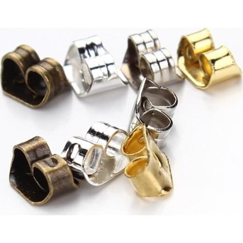 200pcs/lot Antique Bronze/Silver/Gold/Rhodium Color Metal Earring Back Stoppers for Stud Earrings Jewelry Findings Wholesale