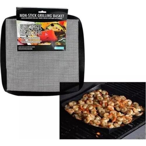 40*33cm Non-Stick Easily Cleaned BBQ Mesh Grill Mat Cooking Sheet Barbecue Liner Roaster Tools