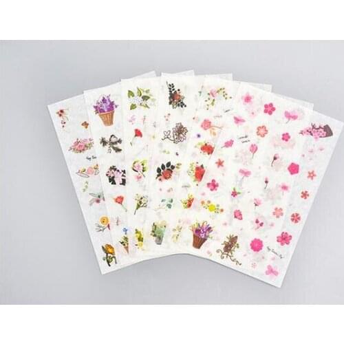 6pcs Flowers paper sticker Organizer Calendar Diary Book Planner Scrapbook Decoration Diary Sticker papeleria