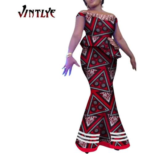 African Traditional Clothing Long Dresses Africa Dresses African sleeveless dress African Print Dresses for Women WY5371