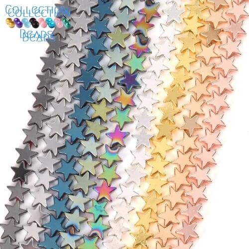 Natural Beads Colorful Star Shape Hematite Stone Beads Round Loose Spacer Beads For DiyJewelry Making Bracelet Necklace 6/8/10mm